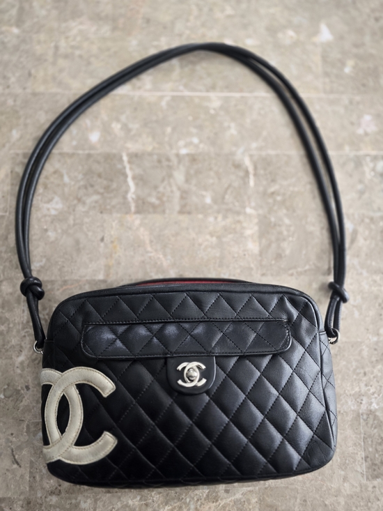 CHANEL Handbags - Vintage CHANEL Cambon Shoulder Bag White And Black CC